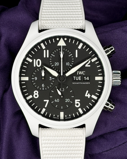 No Reserve - 2022 IWC Schaffhausen Pilot Chronograph Top Gun "Lake Tahoe" 44.5MM Black Dial Rubber Strap (IW389105)