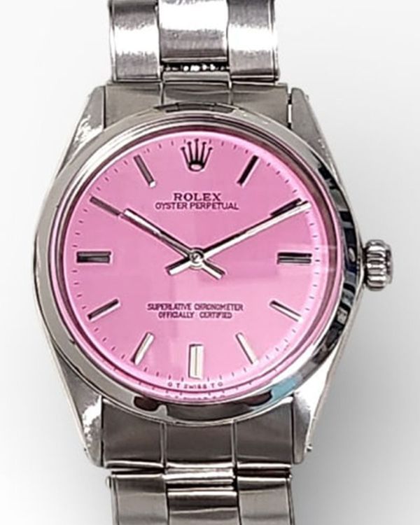Rolex Oyster Perpetual 34MM Aftermarket Pink Dial Oyster Bracelet (5500)