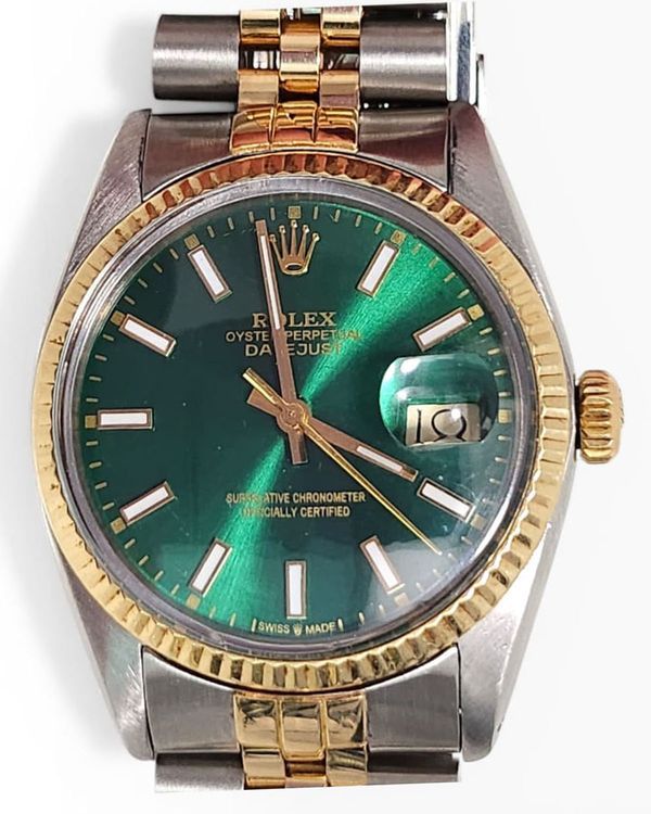 Rolex Datejust 36MM Aftermarket Green Dial Two-Tone Jubilee Bracelet (16013)