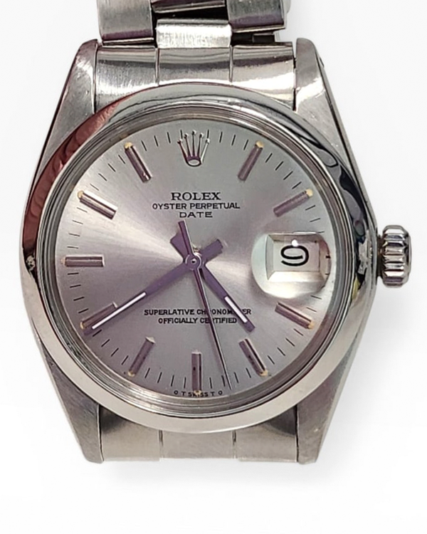 Rolex Oyster Perpetual Date 34MM Silver "Sigma" Dial Oyster Bracelet (1500)