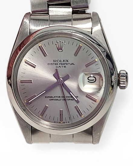 Rolex Oyster Perpetual Date 34MM Silver "Sigma" Dial Oyster Bracelet (1500)