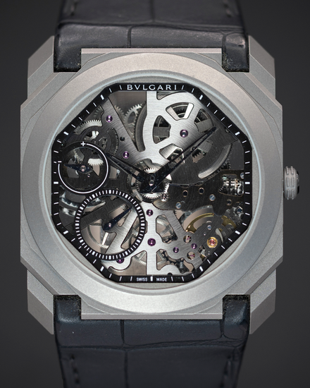2020 Bvlgari Octo Finissimo 40MM Skeleton Dial Leather Strap (102714)