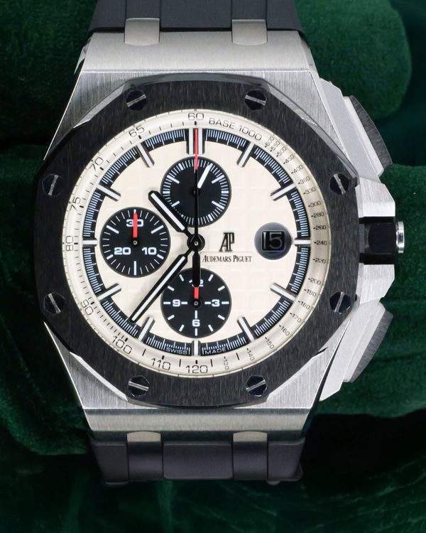 Audemars Piguet Royal Oak Offshore Chronograph 44MM Cream White Dial Rubber Strap (26400SO.OO.A002CA.01)