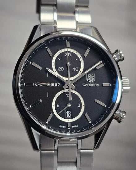 2011 Tag Heuer Carrera Calibre 1887 41MM Black Dial Steel Bracelet (CAR2110.BA0720)