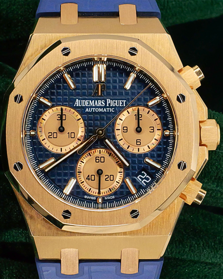 Audemars Piguet Royal Oak Chronograph 41MM Blue Dial Rubber Strap (26239OR.OO.D315CR.01)
