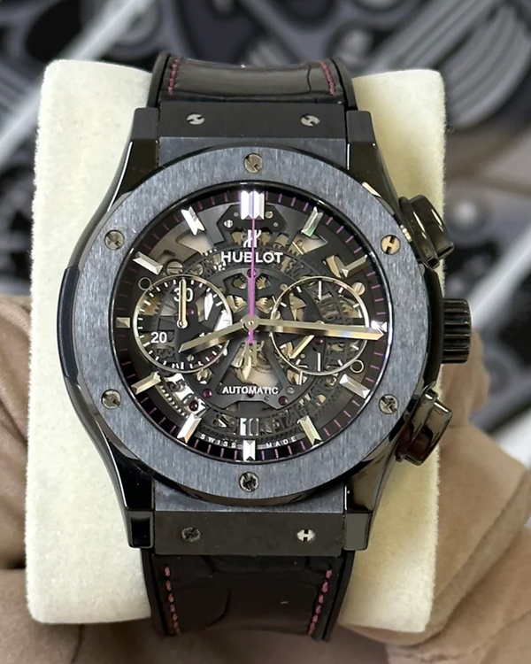Hublot Classic Fusion "Aero Womanity" 45MM Skeleton Dial Leather Strap (525.CM.0179.LR.WTY14)