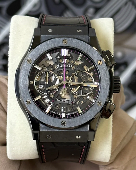 Hublot Classic Fusion "Aero Womanity" 45MM Skeleton Dial Leather Strap (525.CM.0179.LR.WTY14)
