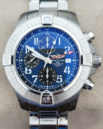 2023 Breitling Avenger Chronograph GMT 45MM Blue Dial Steel Bracelet (A24315)