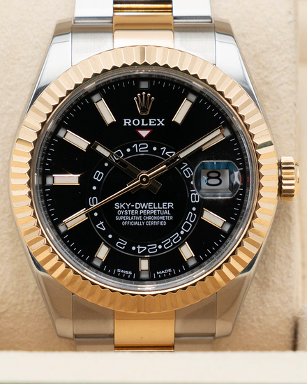 2017 Rolex Sky-Dweller 42MM Black Dial Two-Tone Oyster Bracelet (326933)