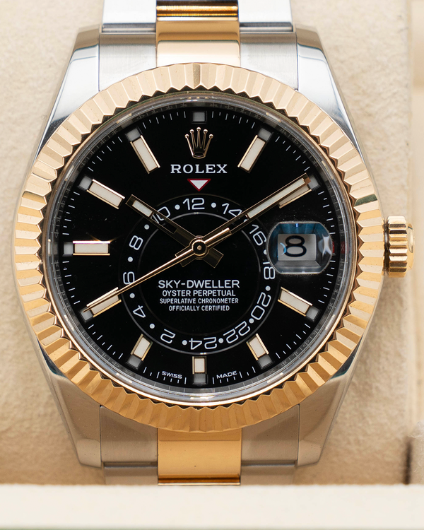 2017 Rolex Sky-Dweller 42MM Black Dial Two-Tone Oyster Bracelet (326933)