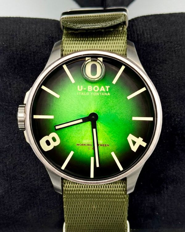 No Reserve - 2024 U-Boat Darkmoon Soleil 44MM Quartz Green Dial Aftermarket Textile Strap (8702/C)