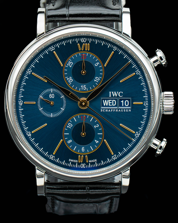 2019 IWC Portofino Chronograph 42MM Blue Dial Leather Strap (IW391036)
