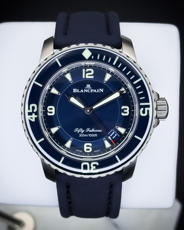 2022 Blancpain Fifty Fathoms 45MM Blue Dial Textile Strap (5015-12B40-052A)