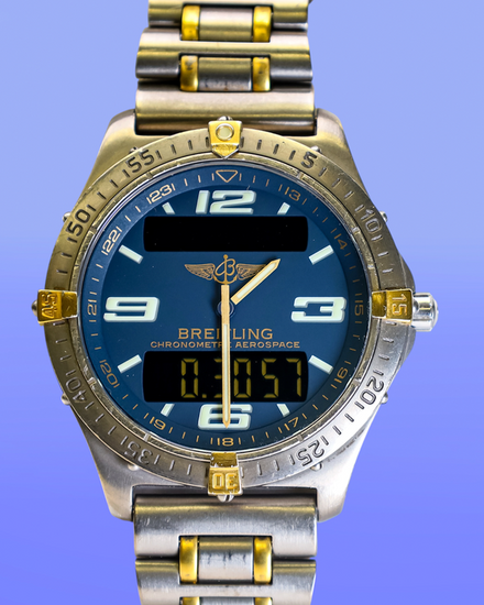 No Reserve - Breitling Aerospace 40MM Quartz Blue Dial Titanium Bracelet (F75362)