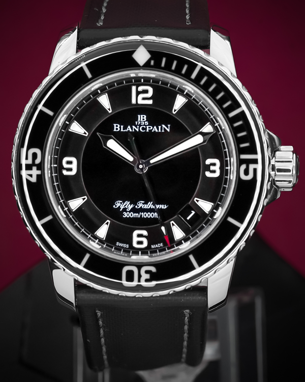 2018 Blancpain Fifty Fathoms 45MM Black Dial Textile Strap (5015-1130-52A)