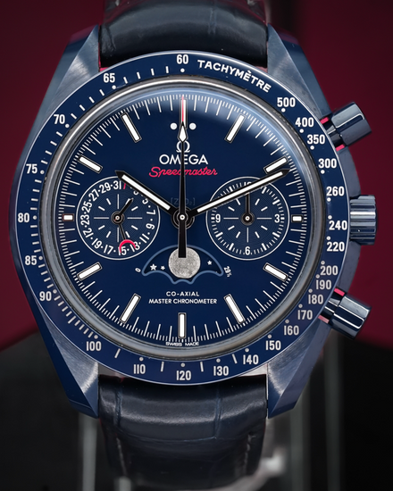 2024 Omega Speedmaster Moonphase "Blue Side of the Moon" 44.25MM Blue Dial Leather Strap (304.93.44.52.03.001)