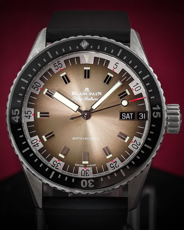 2019 Blancpain Fifty Fathoms Bathyscaphe Jour Date 70's L.E. 43MM Grey Dial Rubber Strap (5052-1110-063A)