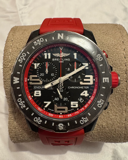 2022 Breitling Endurance Pro 44MM Quartz Black Dial Rubber Strap (X82310)