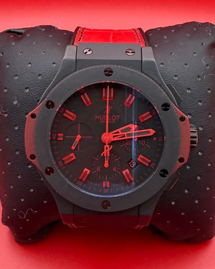 Hublot Big Bang "All Black Red" L. E. 44MM Black Dial Leather Strap (301.CI.1130.GR.ABR10)