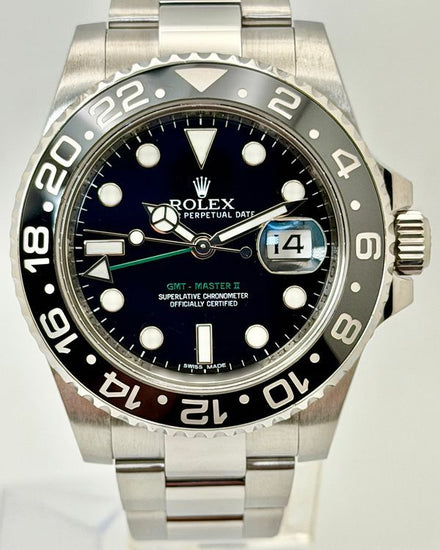 No Reserve - 2013 Rolex GMT-Master II 40MM Black Dial Oyster Bracelet (116710LN)
