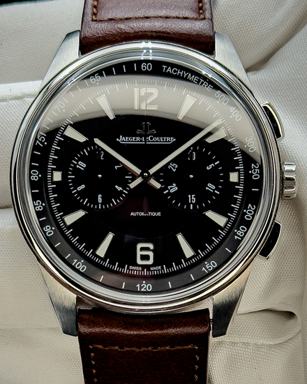 No Reserve - 2020 Jaeger-LeCoultre Polaris Chronograph 42MM Black Dial Leather Strap (Q9028471)