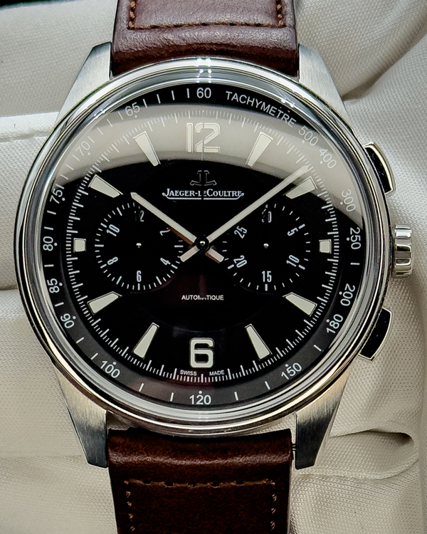 No Reserve - 2020 Jaeger-LeCoultre Polaris Chronograph 42MM Black Dial Leather Strap (Q9028471)