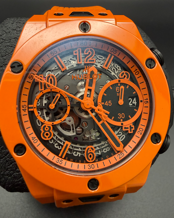 2024 Hublot Big Bang Unico "Orange Ceramic" 44MM Skeleton Dial Rubber Strap (441.CU.5910.RX)