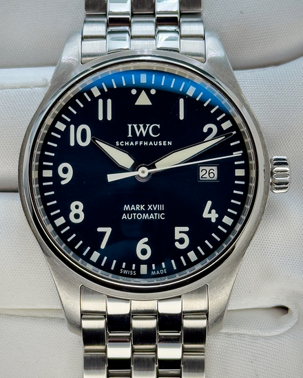 No Reserve - 2021 IWC Schaffhausen Pilot Mark XVIII "Le Petit Prince" 40MM Blue Dial Steel Bracelet (IW327016)