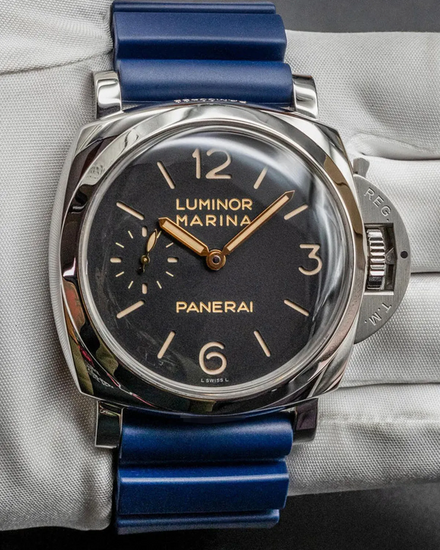 2013 Panerai Luminor Marina 1950 3 Days 47MM Black Dial Rubber Strap (PAM00422)