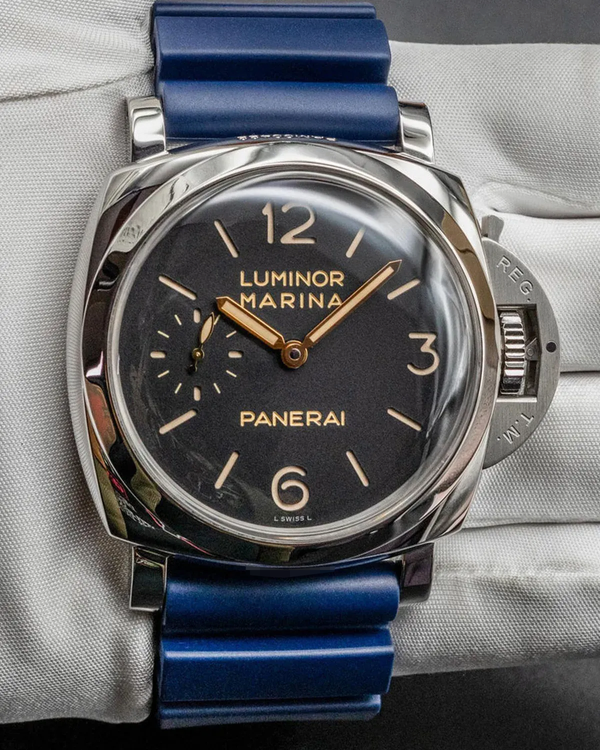 2013 Panerai Luminor Marina 1950 3 Days 47MM Black Dial Rubber Strap (PAM00422)