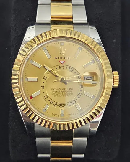 2020 Rolex Sky-Dweller 42MM Champagne Dial Two-Tone Oyster Bracelet (326933)