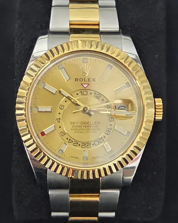 2020 Rolex Sky-Dweller 42MM Champagne Dial Two-Tone Oyster Bracelet (326933)