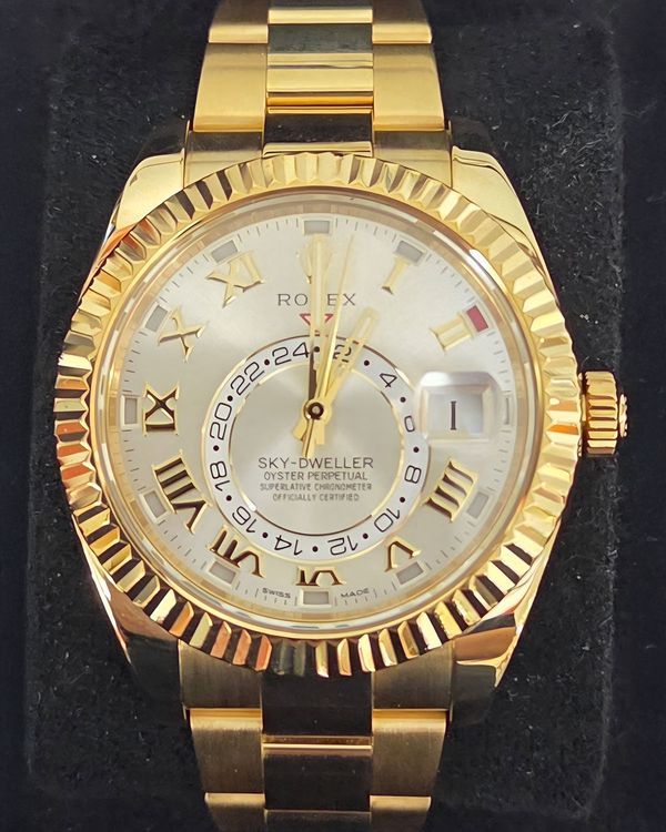 2018 Rolex Sky-Dweller 42MM Silver Dial Yellow Gold Oyster Bracelet (326938)