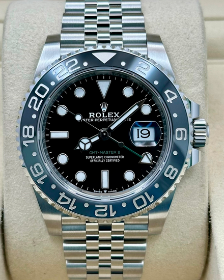 2024 Rolex GMT-Master II "Bruce Wayne" 40MM Black Dial Jubilee Bracelet (126710GRNR)