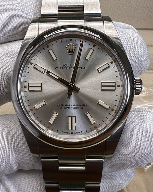 2024 Rolex Oyster Perpetual 41MM Silver Dial Oyster Bracelet (124300)