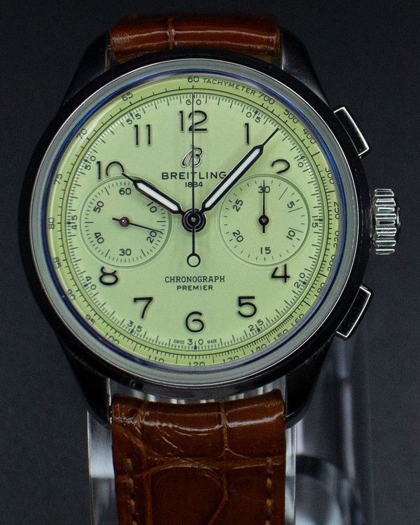 2021 Breitling Premier B09 Chronograph 40MM Green Dial Leather Strap (AB0930)