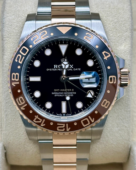 2023 Rolex GMT-Master II "Rootbeer" 40MM Black Dial Two-Tone Oyster Bracelet (126711CHNR)