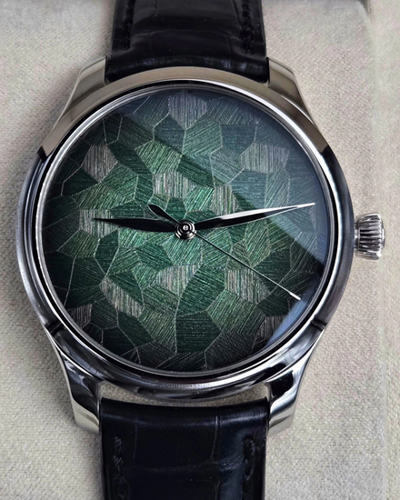 2022 H. Moser & Cie Endeavour 40MM Green "Mosaic" Dial Leather Strap (1200-1221)