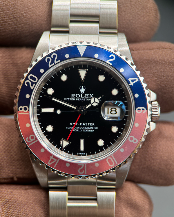 1999 Rolex GMT-Master "Pepsi" 40MM Black "Swiss Only" Dial Oyster Bracelet (16700)