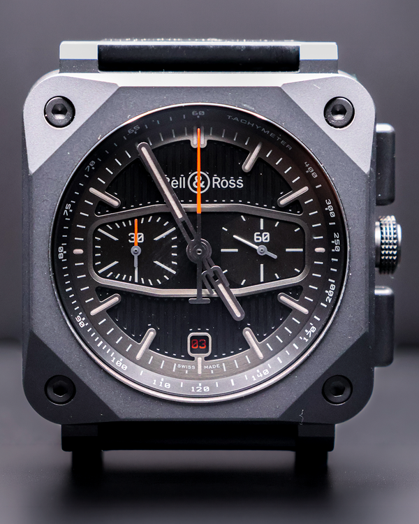Bell & Ross BR 03 Chrono "Blacktrack" L.E. 42MM Black Dial Leather Strap (BR0394-BTR-CE/SCA)