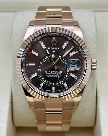 2026 Rolex Sky-Dweller 42MM Chocolate Dial Rose Gold Oyster Bracelet (336935)