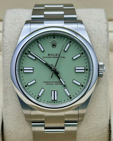 2026 Rolex Oyster Perpetual 41MM Pistachio Dial Oyster Bracelet (134300)
