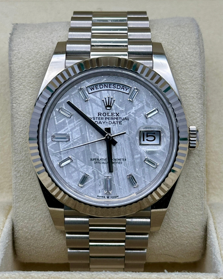 2023 Rolex Day-Date 40MM Meteorite Dial White Gold President Bracelet (228239)
