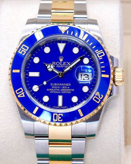 No Reserve - 2013 Rolex Submariner Date "Bluesy" 40MM Blue Dial Two-Tone Oyster Bracelet (116613LB)