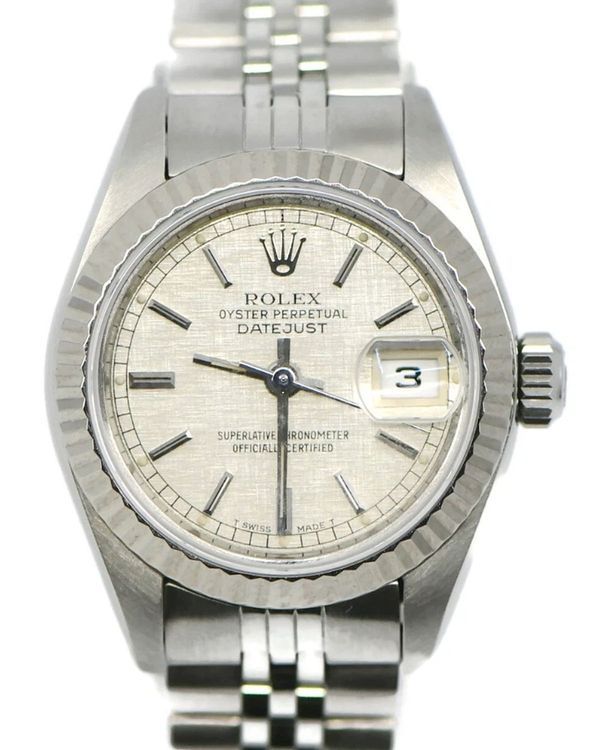 1989 Lady-Datejust 26MM Silver "Linen" Dial Jubilee Bracelet (69174)