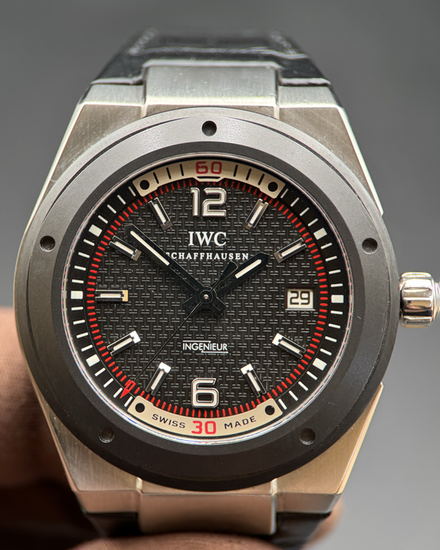IWC Schaffhausen Ingenieur 44MM Black Dial Leather Strap (IW323401)