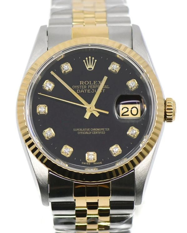 Rolex Datejust 36MM Black Dial Two-Tone Jubilee Bracelet (16233)