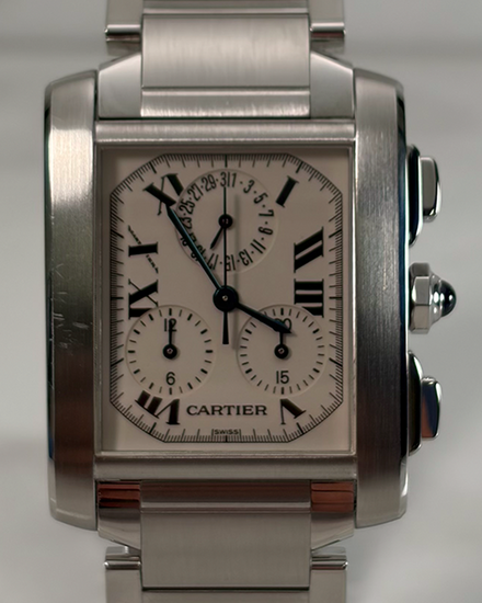 Cartier Tank Française Chronoflex 28MM Quartz White Dial Steel Bracelet (2303)