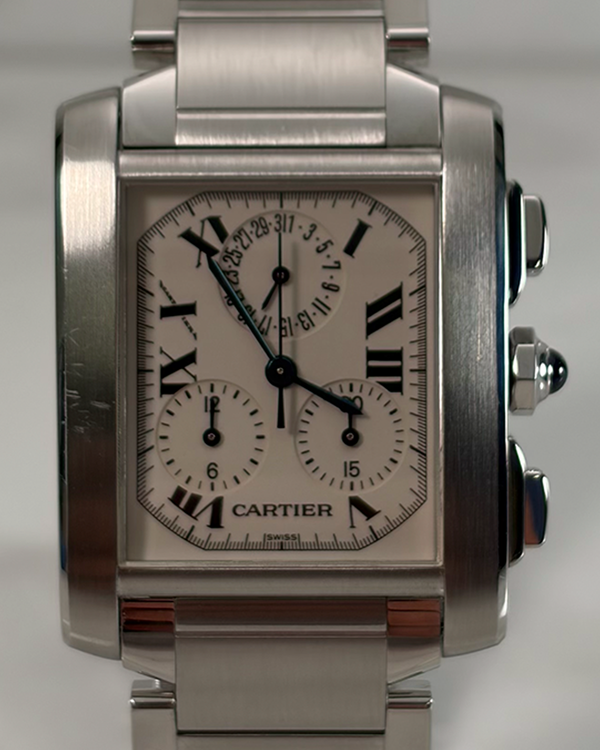 Cartier Tank Française Chronoflex 28MM Quartz White Dial Steel Bracelet (2303)