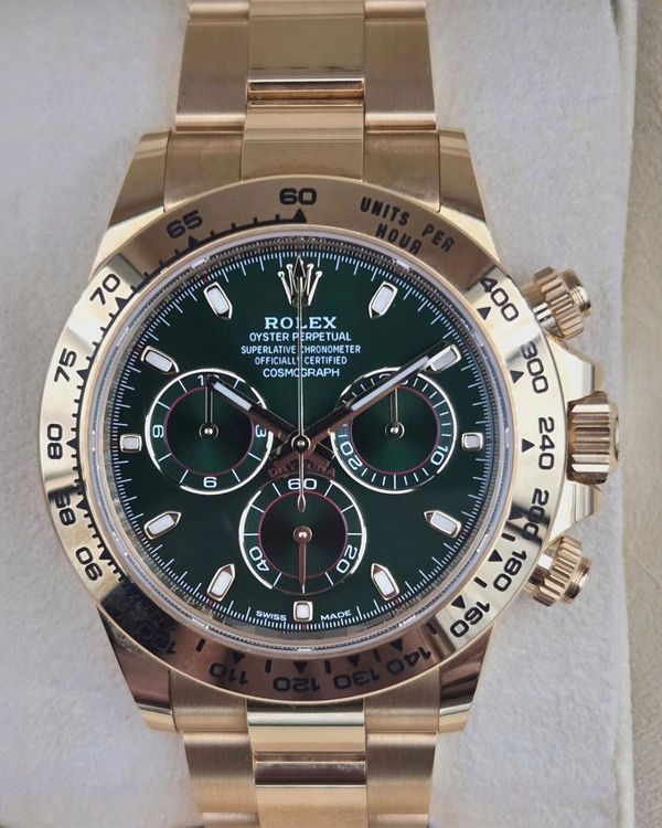 2020 Rolex Cosmograph Daytona 40MM Green "John Mayer" Dial Yellow Gold Oyster Bracelet (116508)